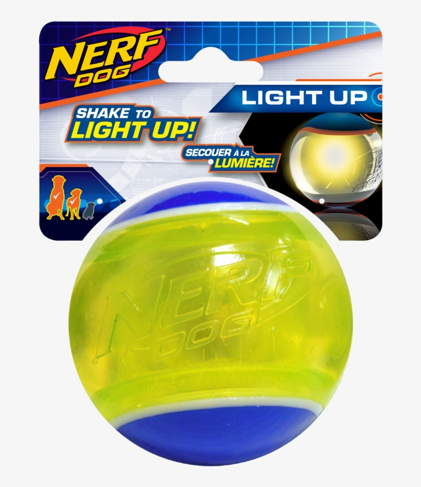 Brand New Light Up Nerf Dog Led Blaze Tennis Ball - Nerf Bash Squeak Crunch Ball Dog Toy - Blue/orange, transparent png download