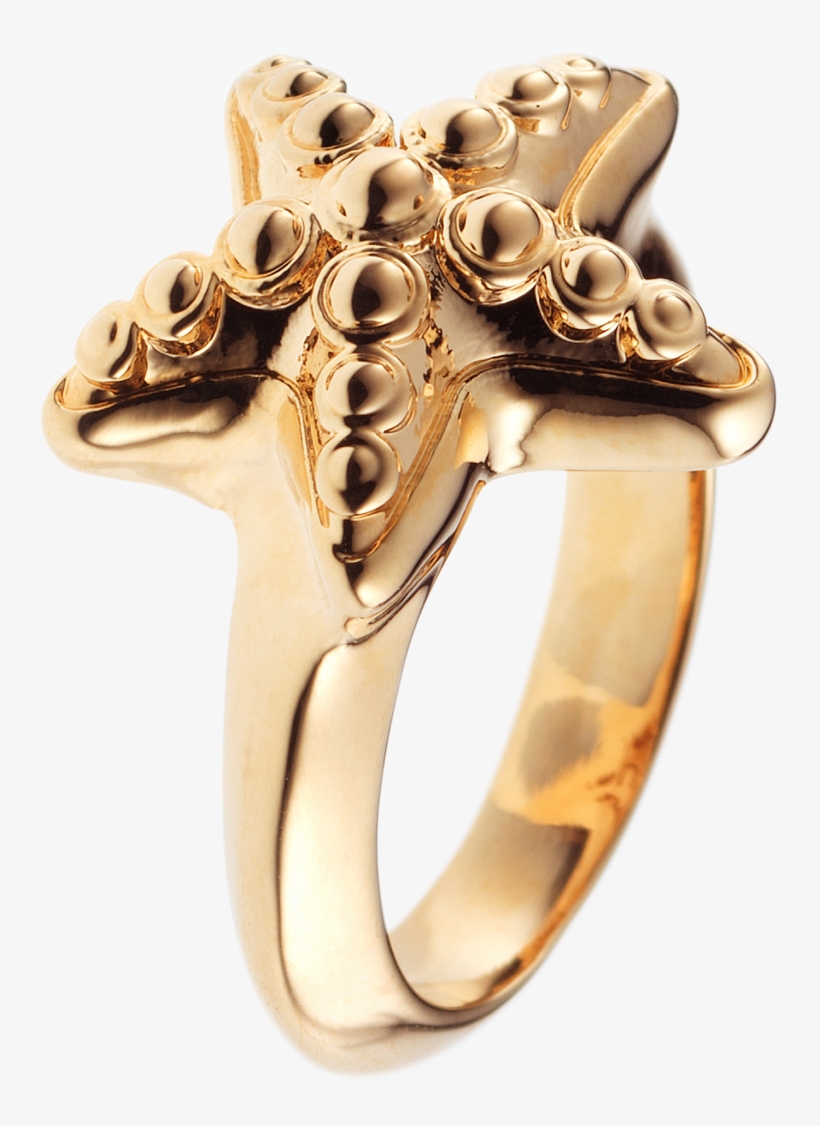 Starfish Gold Ring - Engagement Ring, transparent png download
