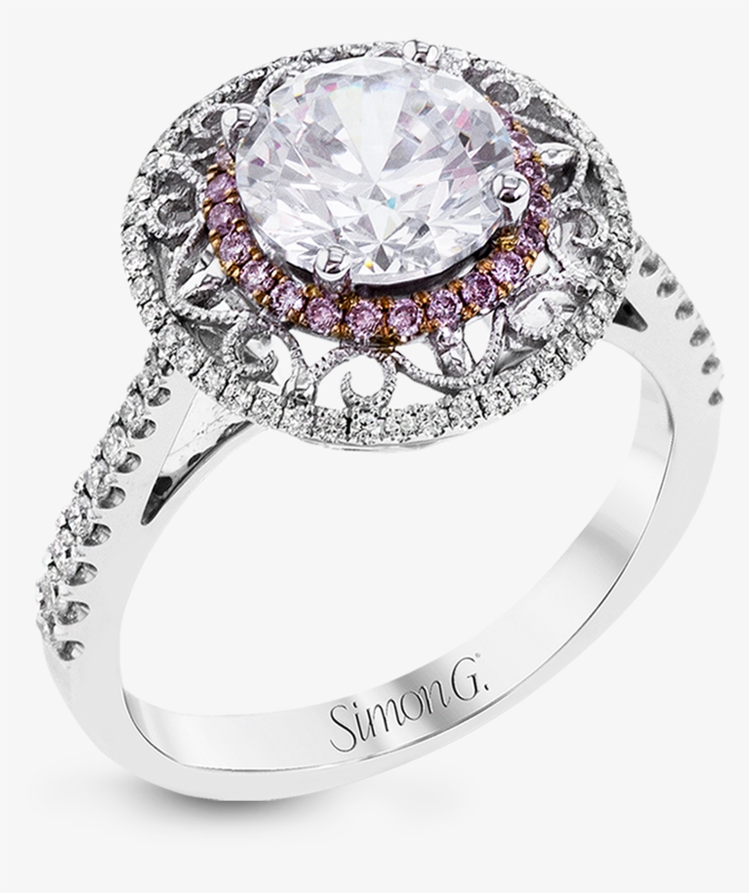This 18k White And Rose Gold Ring Shows A Touch Of - Ring, transparent png download