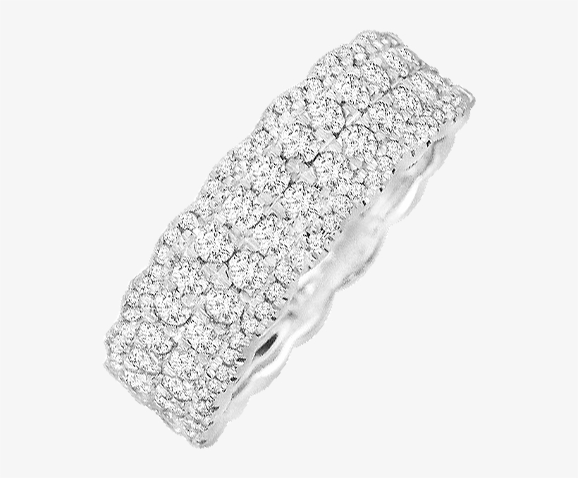14k White Gold 4 Row 1.00ct Round Diamond Fancy Wedding, transparent png download