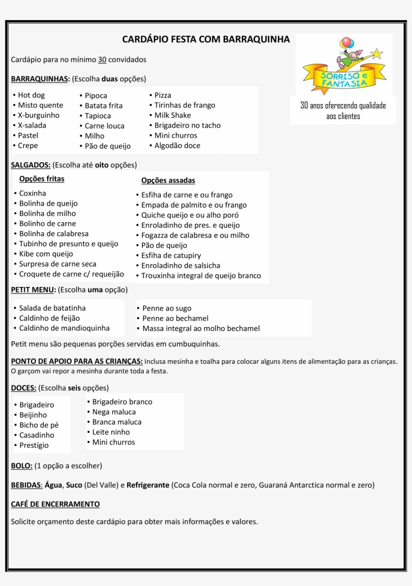 Cardapio Festa Com Barraquinhas - Party, transparent png download