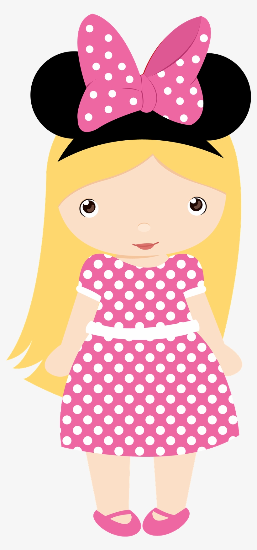 Cute Clipart, Cute Illustration, Mickey Minnie Mouse, - Minnie Mouse Girl Clipart, transparent png download