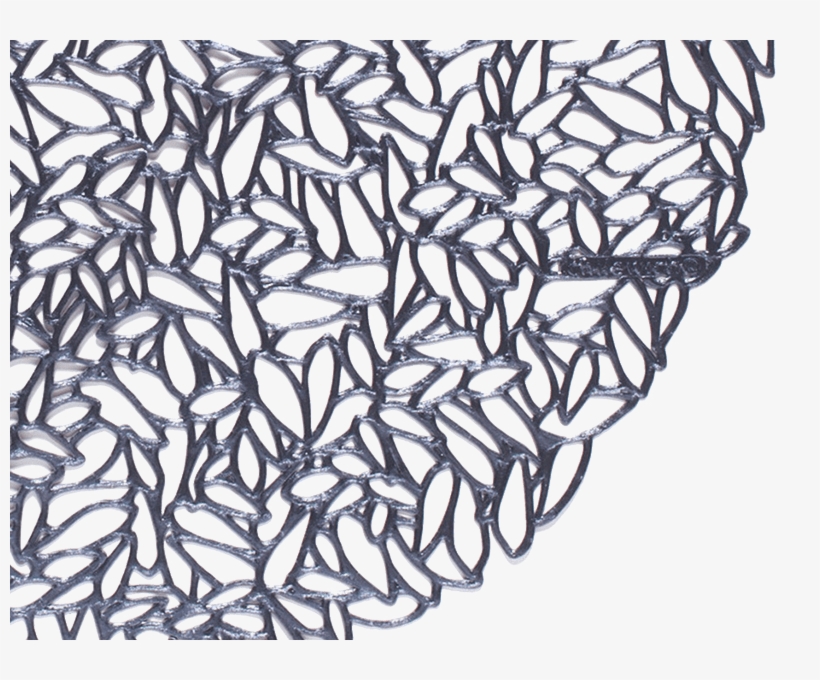 Round Placemat In Steel Blue Pressed Petal - Chilewich - Pressed Vinyl Petal Round Placemat - Steel, transparent png download