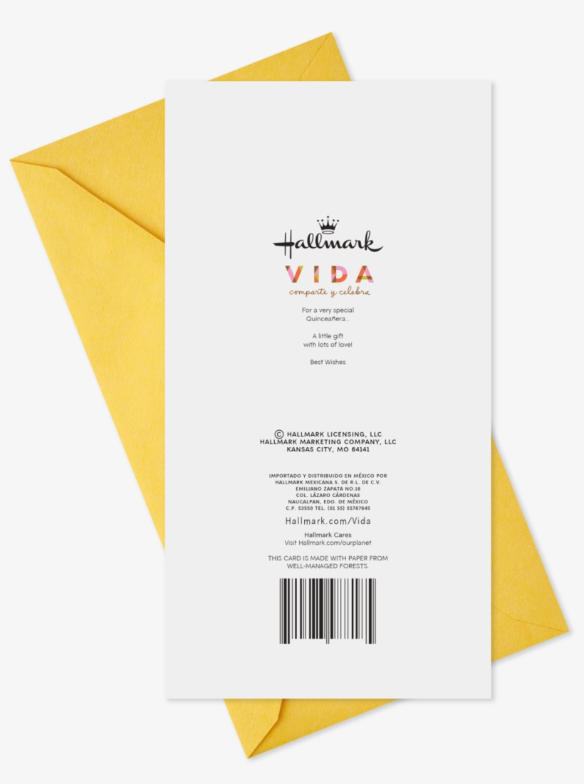 Pretty Yellow Dress Spanish-language Money Holder Quinceañera - Paper, transparent png download