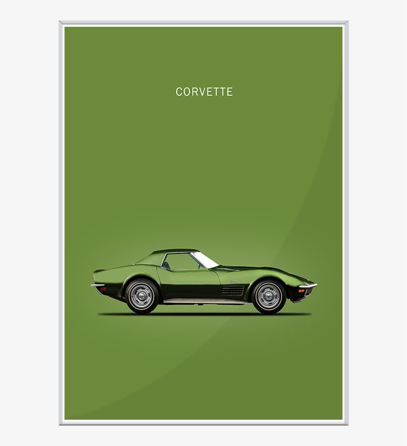 Corvette Stingray 1970 - Giclee Print: Corvette Stingray 1970 Green By Mark, transparent png download