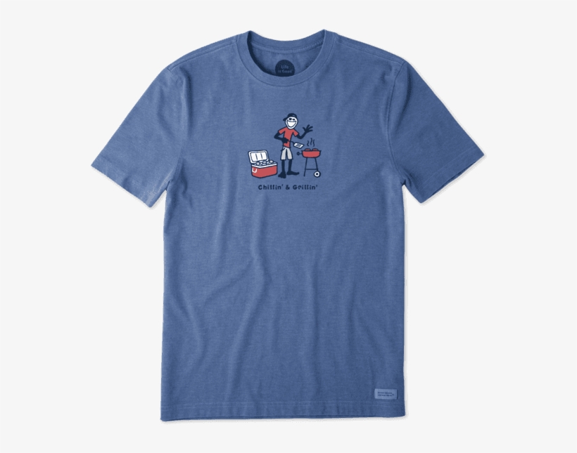 Men's Grill Jake Vintage Crusher Tee - Life Is Good T Shirts, transparent png download