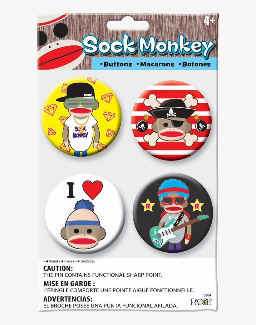 Sock Monkey Buttons, transparent png download