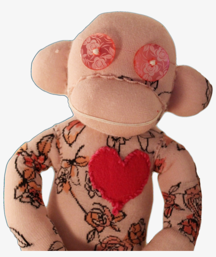 Handmade Sock Monkey Plush Toy With Funky Pattern Socks - Stuffed Toy, transparent png download