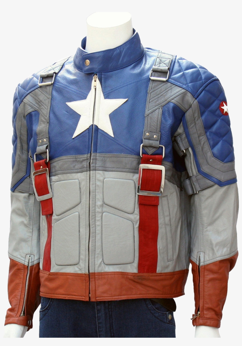 Captain America Motorcycle Leather Jacket, transparent png download
