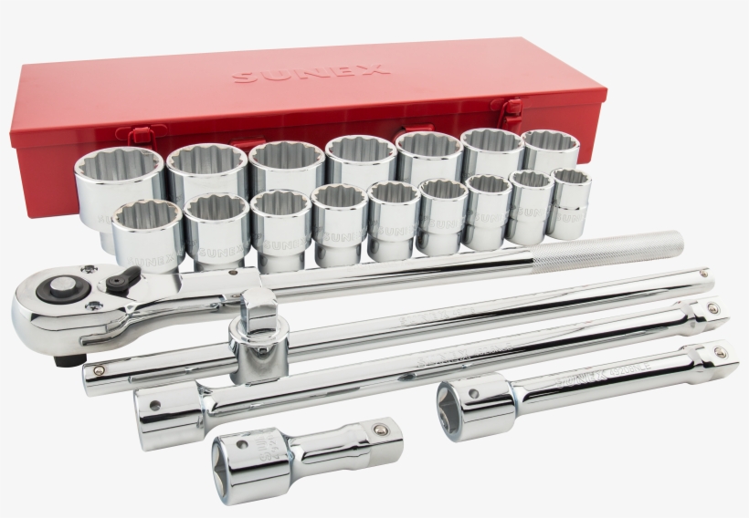 3/4 Inch Drive Sae Chrome Socket Set, 21 Piece - Sunex International, Inc., transparent png download