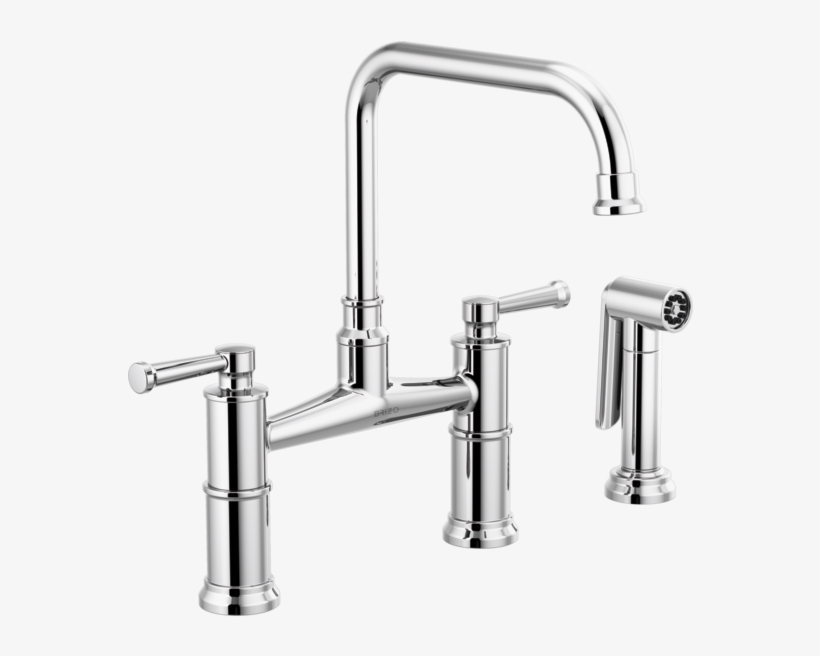 Bridge Faucet With Side Sprayer, transparent png download
