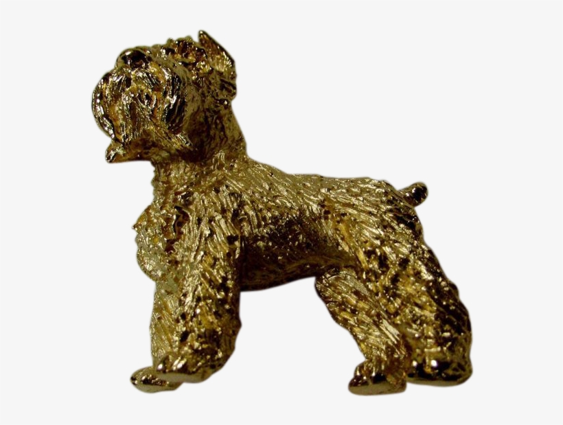 Vintage Trifari Golden Schnauzer Dog Pin Measures 1 - Brooch, transparent png download