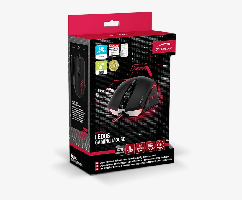 Speedlink Ledos Gaming Mouse - Speedlink Ledos 3000dpi Optical Gaming Mouse Black, transparent png download