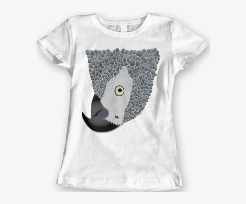 African Grey Parrot [female] T-shirts By Daniel Bevis - Afro Woman Shirt, transparent png download