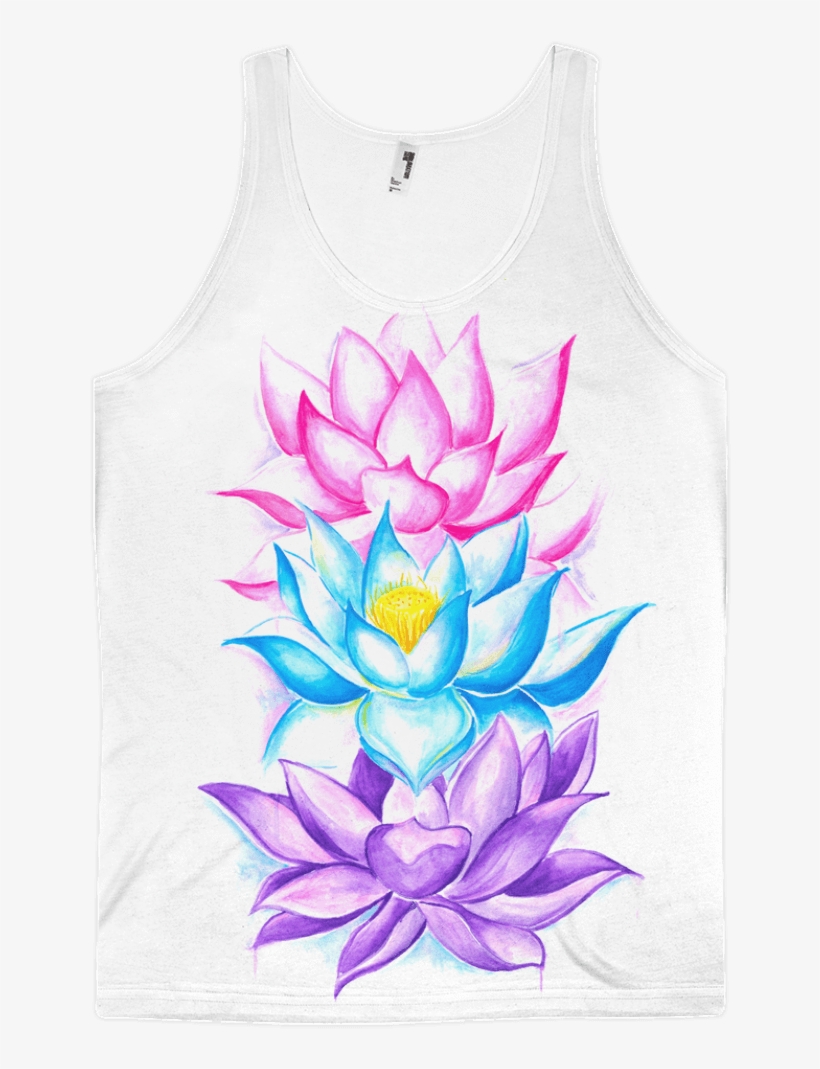 Lotus Flowers Unisex Tank Top - Drawing, transparent png download