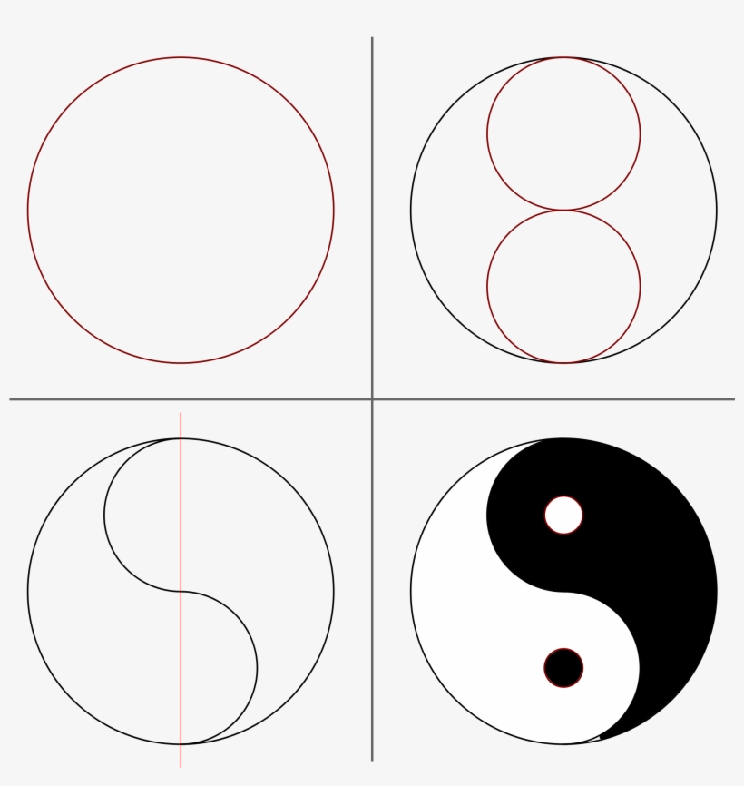 Datei - Yinyang-construction - Svg - Yin Yang Construction, transparent png download
