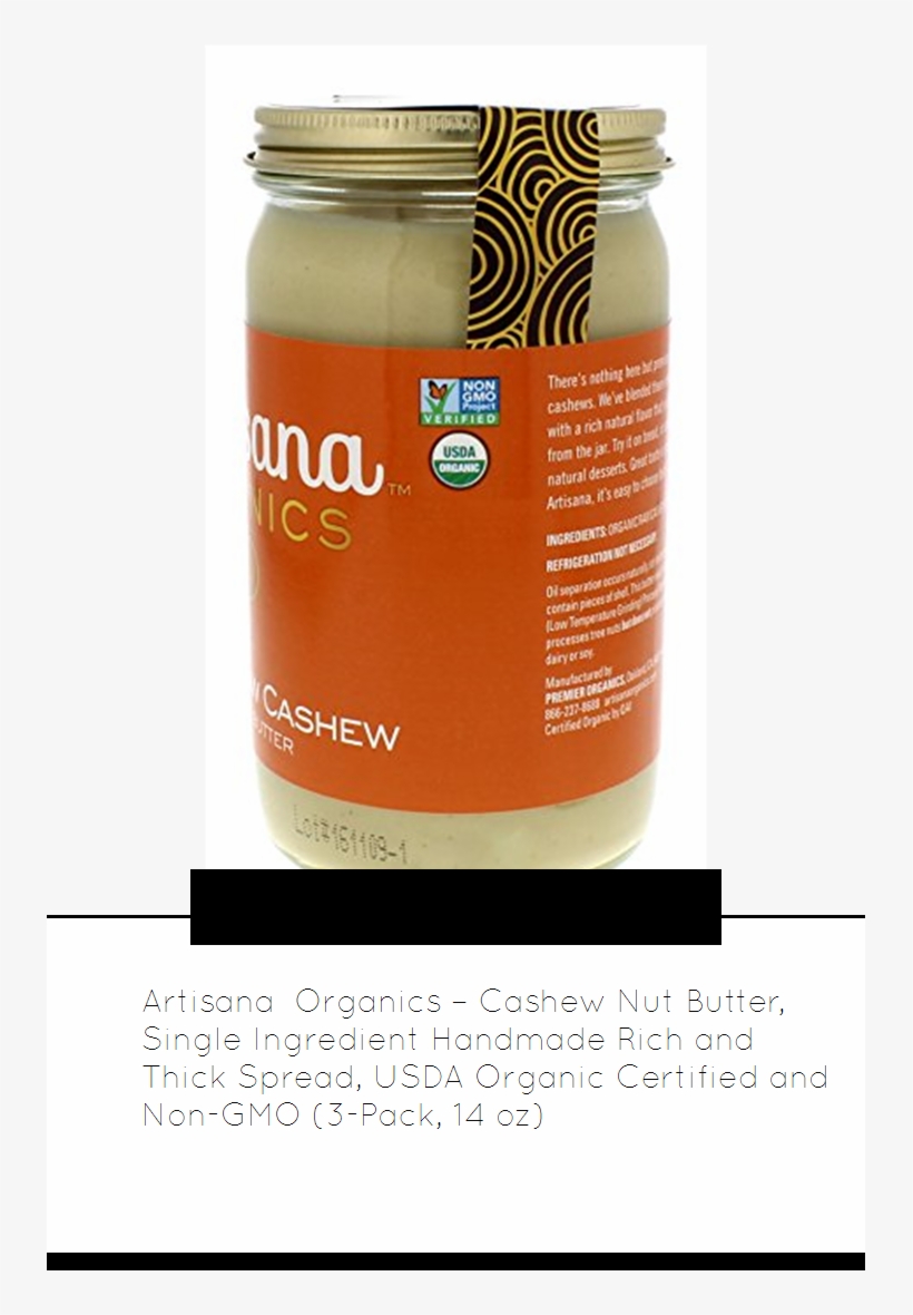 Artisana Organics Cashew Nut Butter, Single Ingredient - Artisana - Raw Pecan - 8 Oz., transparent png download