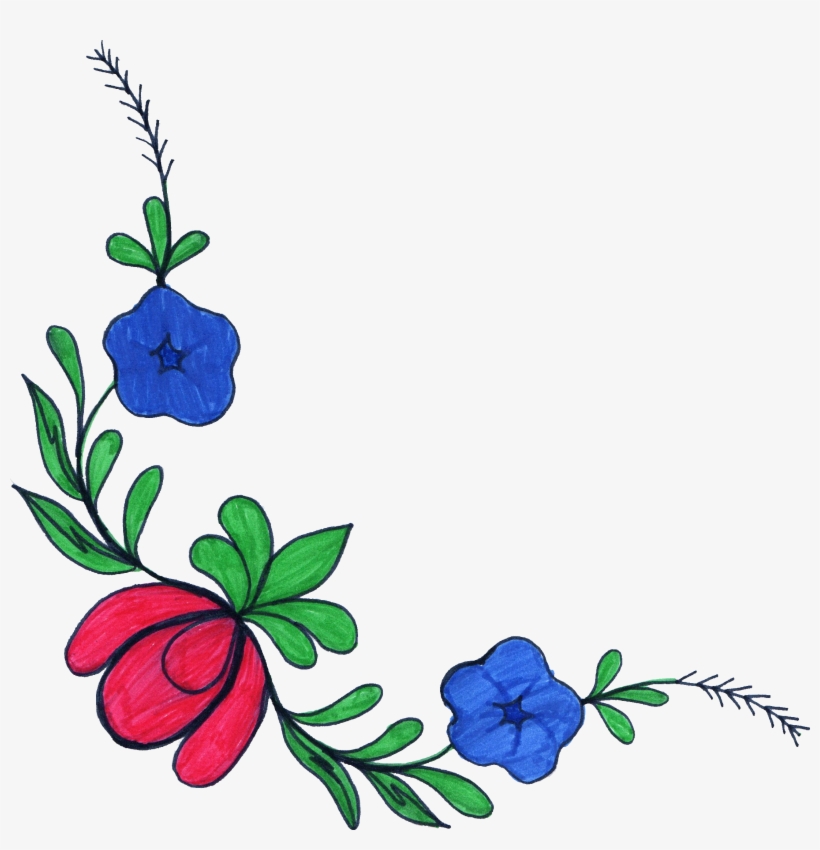 Png File Size - Flower Corner Frame Transparent, transparent png download
