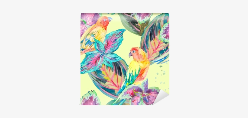 Watercolor Parrots - Capa Para Almofada 45x45cm Stm Home Araras, transparent png download