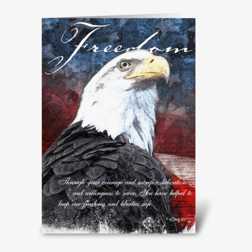 Freedom Eagle Veteran's Day Card Greeting Card - Veterans Day Bald Eagle, transparent png download