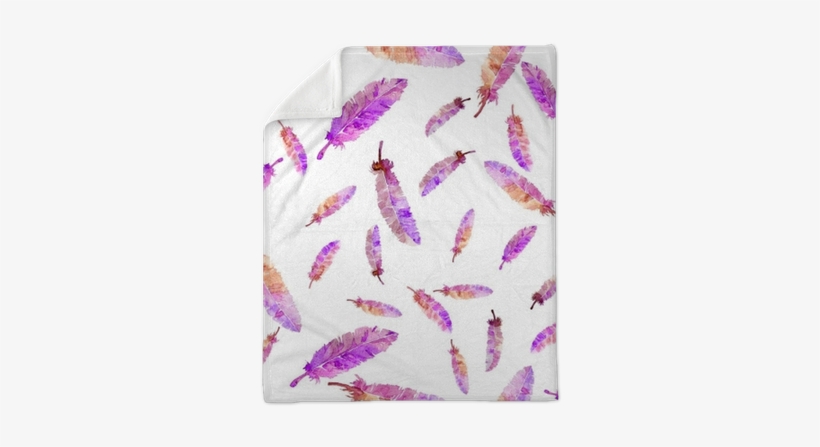 Watercolor Feathers Seamless Pattern - Plumas Violeta Sin Fondo, transparent png download