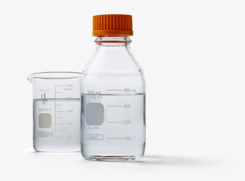 Laboratory Flask And Bottle Containing Clear Liquid - Dodecanol, transparent png download