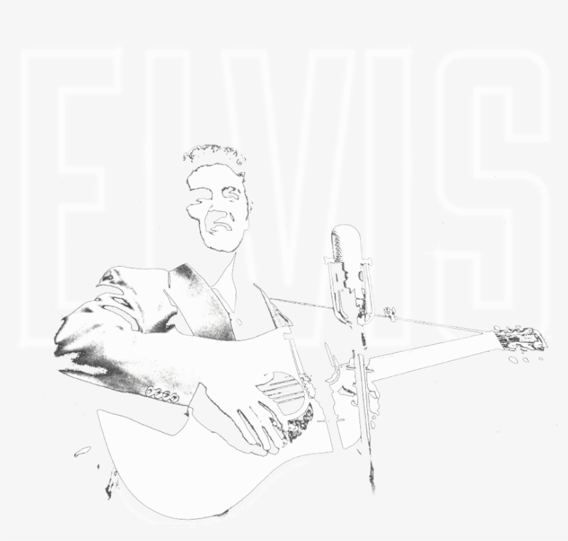 Elvis Presley White Glow Kid's T-shirt - Sketch, transparent png download