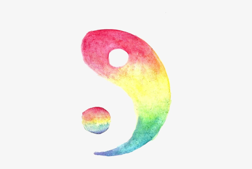 191 Images About Dibujitos, Pinturas, Retratos - Yin Yang Watercolor Png, transparent png download
