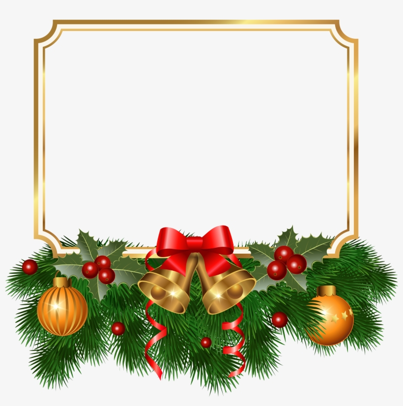 Christmas Golden Border Png Clipart Image - Marcos Navideñas En Png, transparent png download