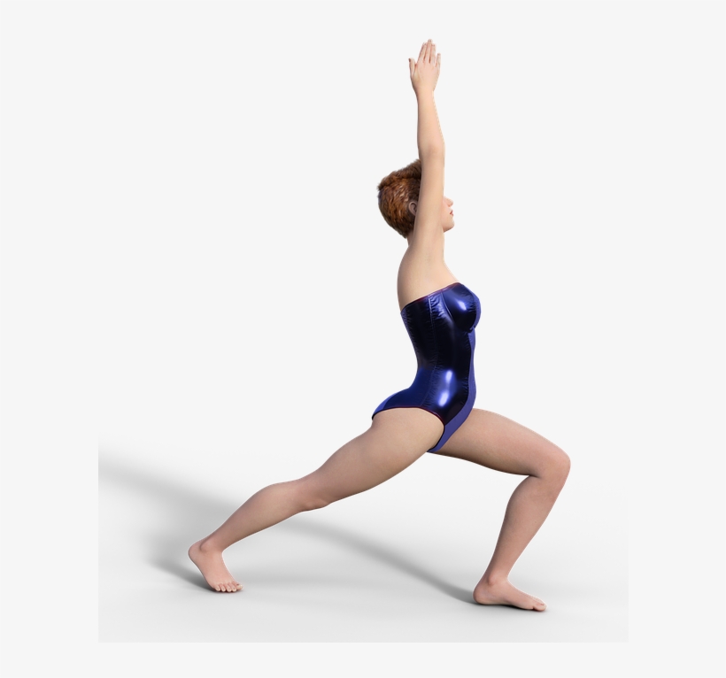 Warrior Yoga Pose For Women Png Image Background - Gymnast, transparent png download