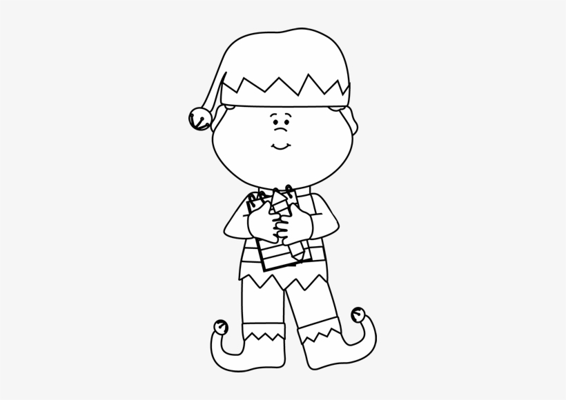 CRMla Black And White Elf Clipart