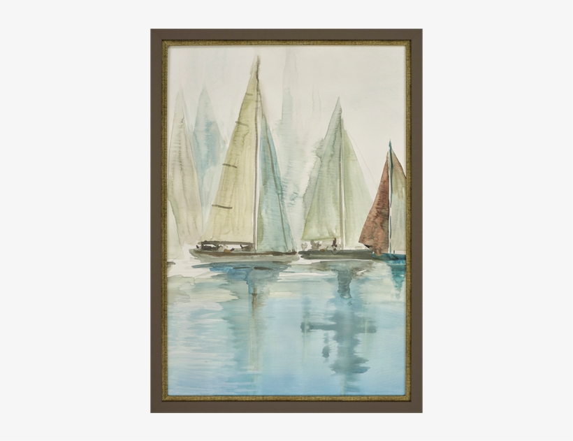 Blue Sailboats Ii - Painting, transparent png download