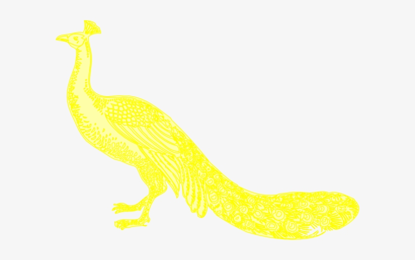 Peacock Clipart Yellow - Yellow Peacock, transparent png download