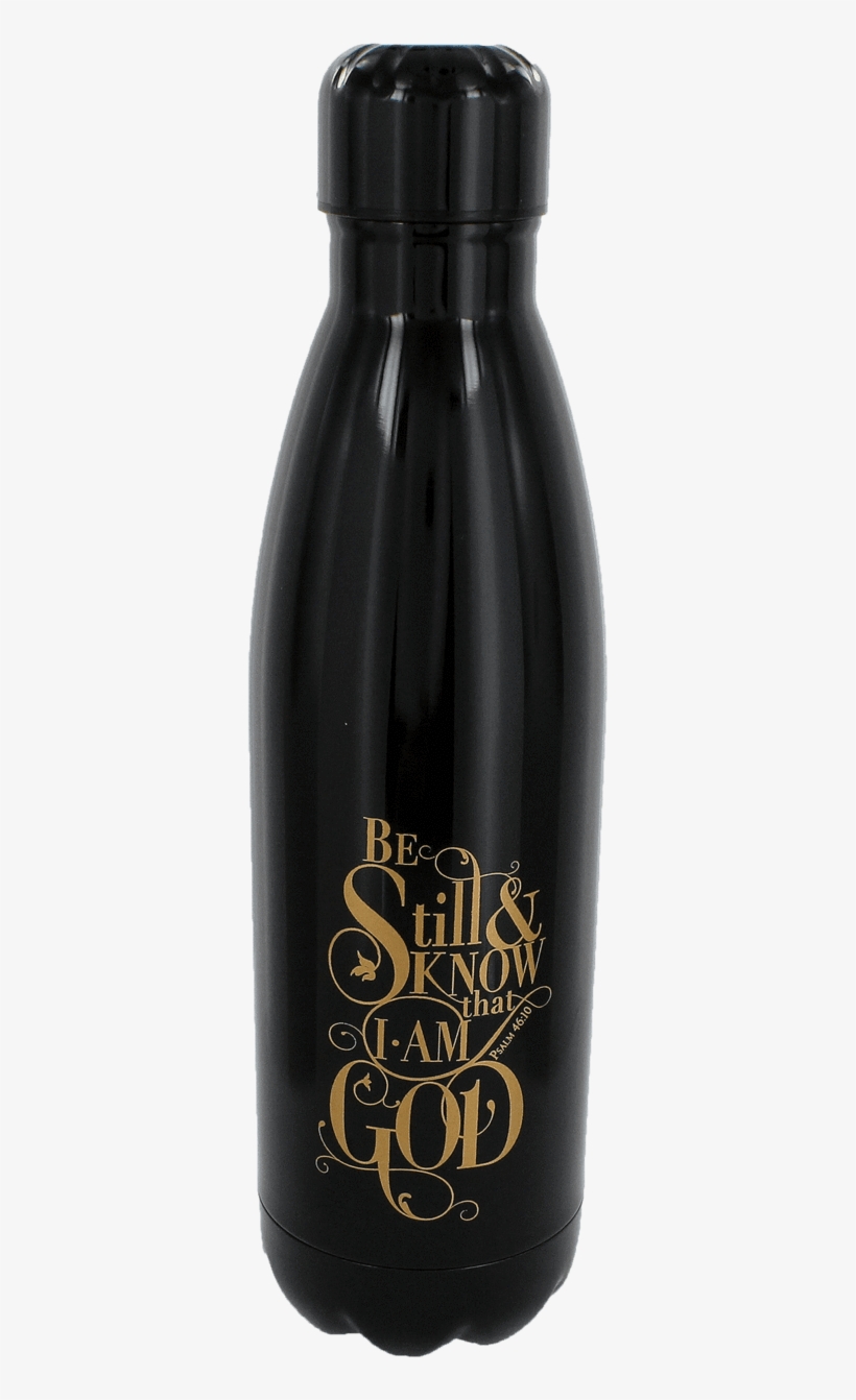 10 'be Still' Black 17oz Stainless Steel Water Bottle - Still And Know That I Am God, transparent png download