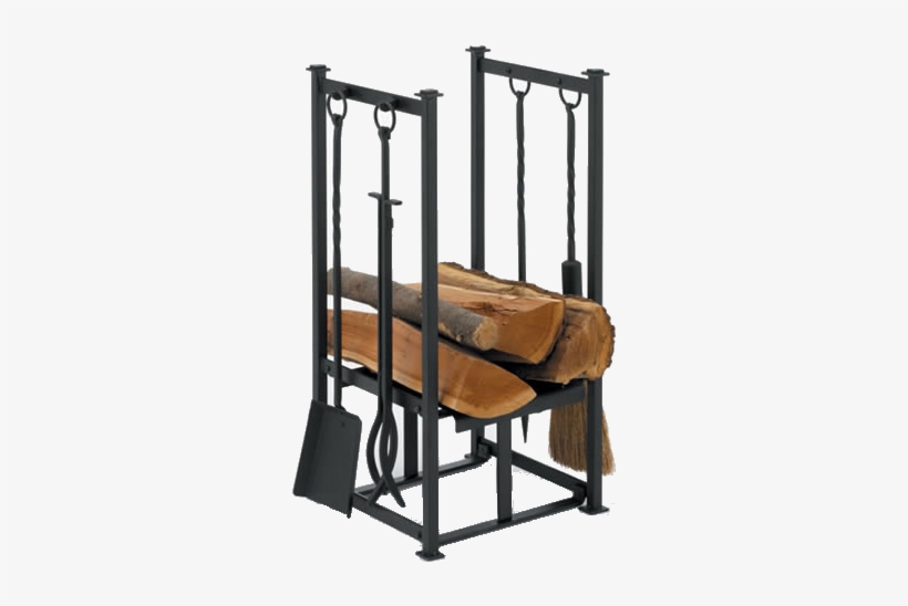 Fire Wood Holder With Fireplace Tool Set - Fireplace Wood Holder, transparent png download
