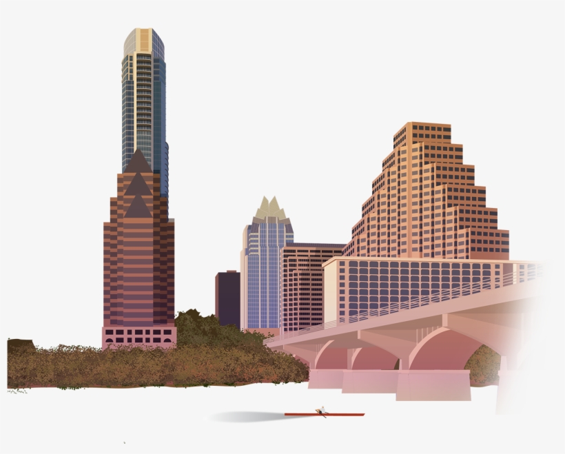 Austin Texas Png Clipart Black And White Stock - City Austin Skyline Png, transparent png download