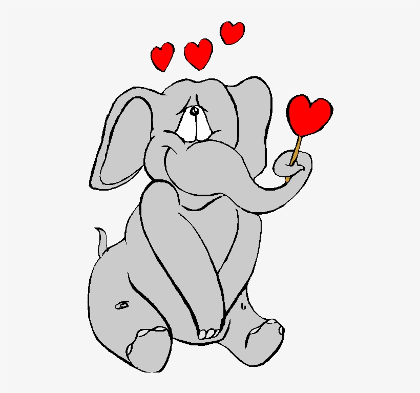 All Band Classes Have Decided To Have A White Elephant - Cartoon Elephant In Love, transparent png download
