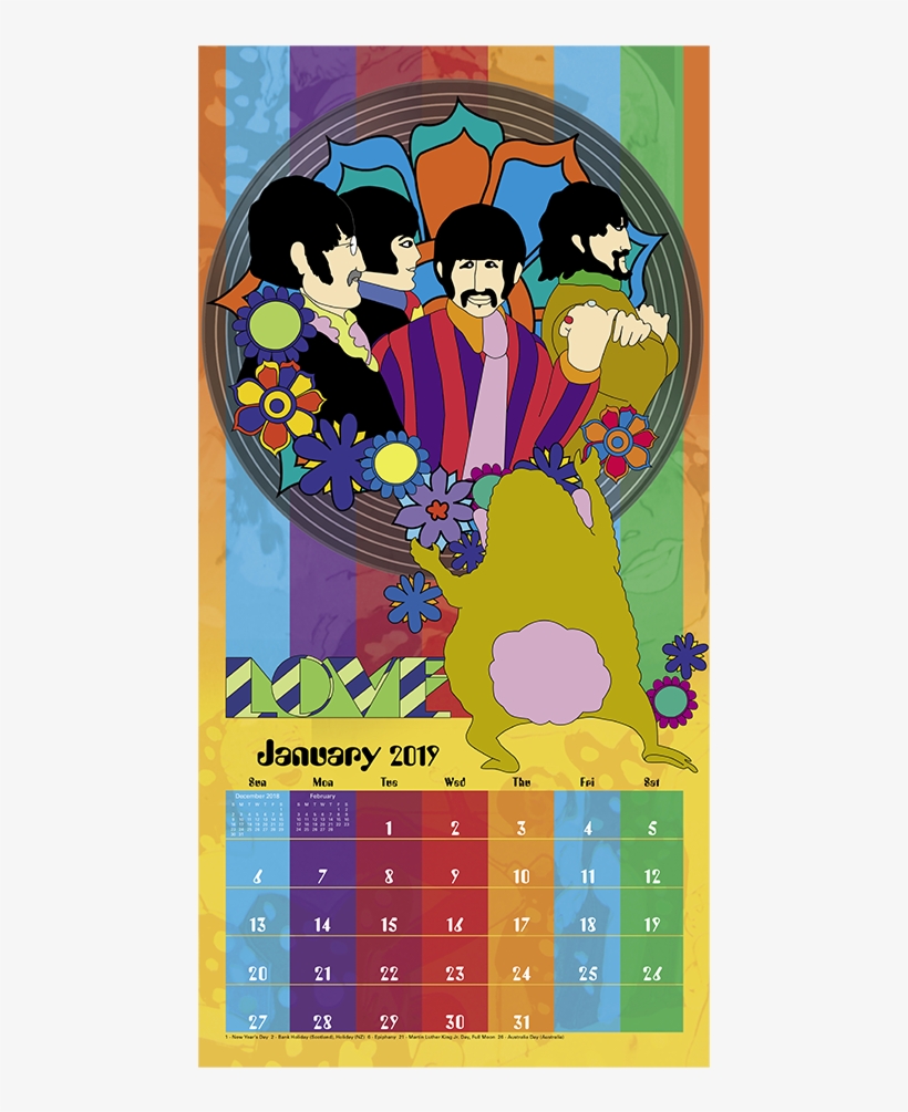 Yellow Submarine Calendar, transparent png download