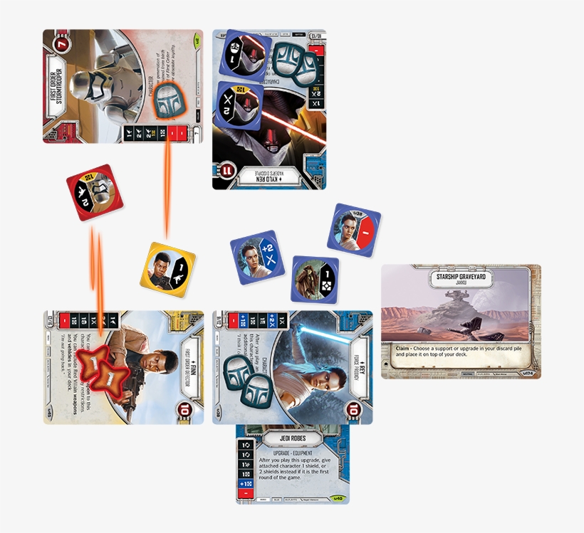 Star Wars - Star Wars Destiny Rey Character Card & Dice, transparent png download