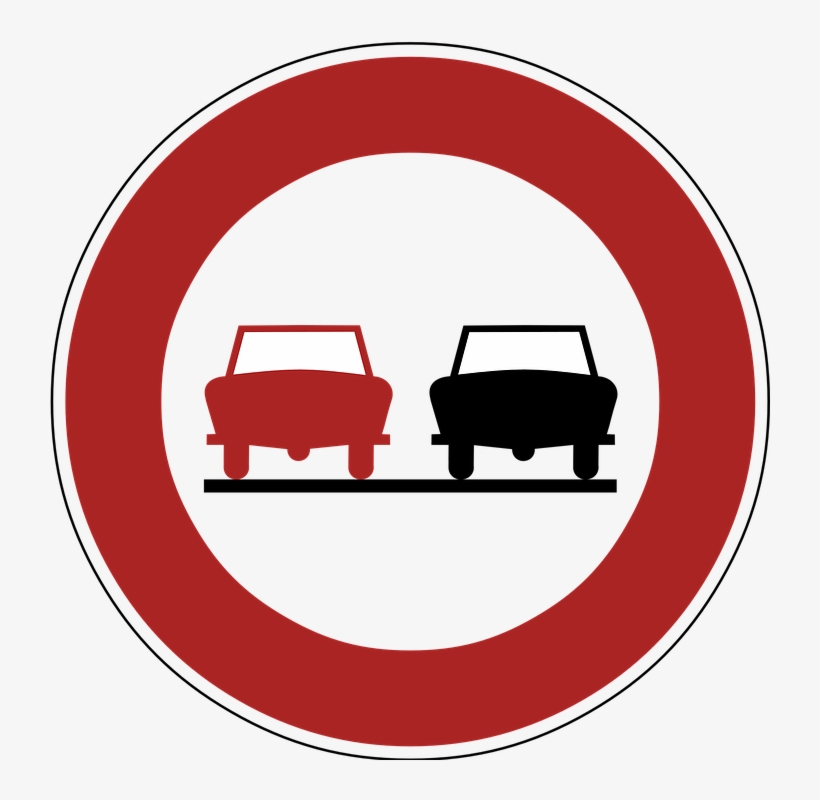 No Overtaking Road Sign - Überholverbot, transparent png download