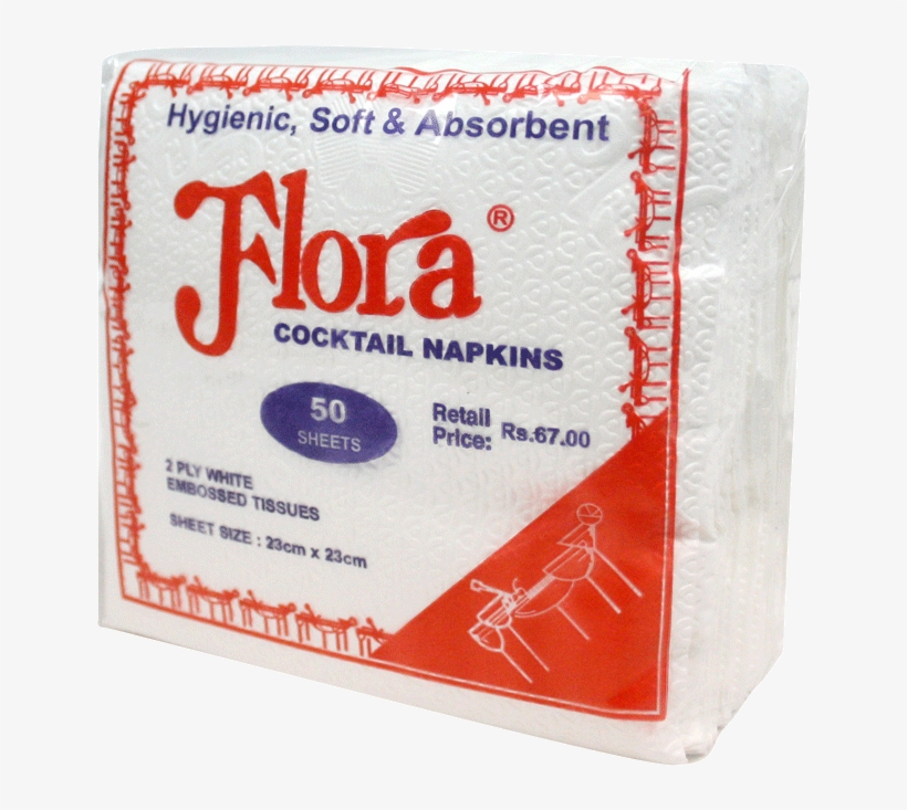 Flora Cocktail Napkin 2 Ply 50 Sheets - Flora Tissue, transparent png download