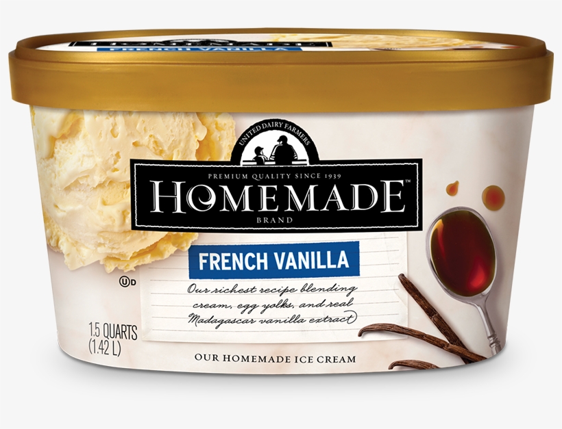 Homemade Brand French Vanilla Ice Cream 48oz - Homemade Peanut Butter And Chip Ice Cream, transparent png download