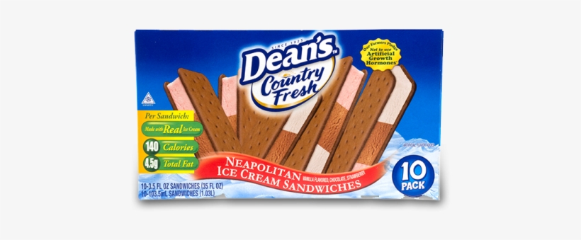 Dean's Country Fresh Neapolitan Ice Cream Sandwich - Deans Country Fresh Neapolitan Sand, transparent png download