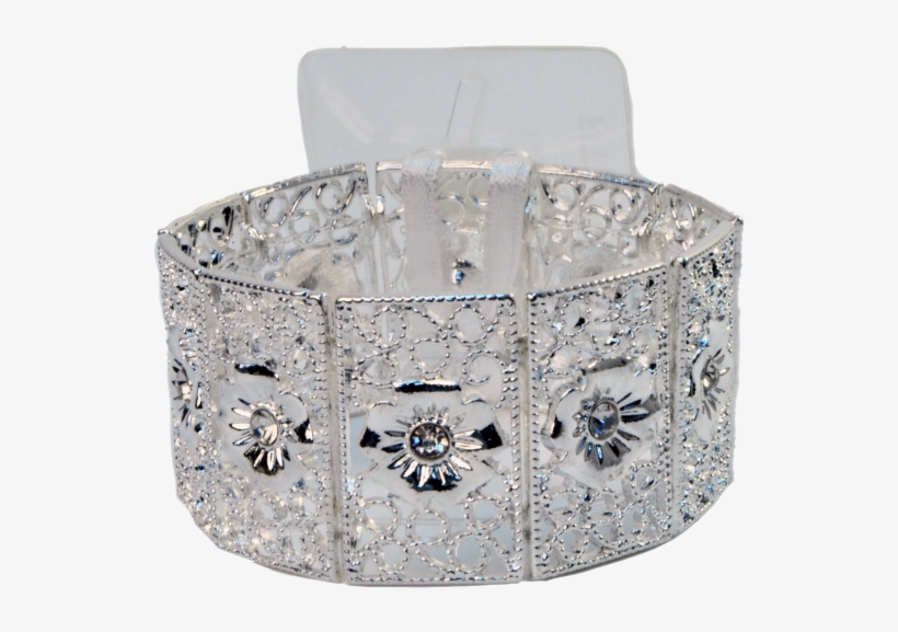 Fitz Design Floral Corsage Bracelet - Silver Filigree, transparent png download