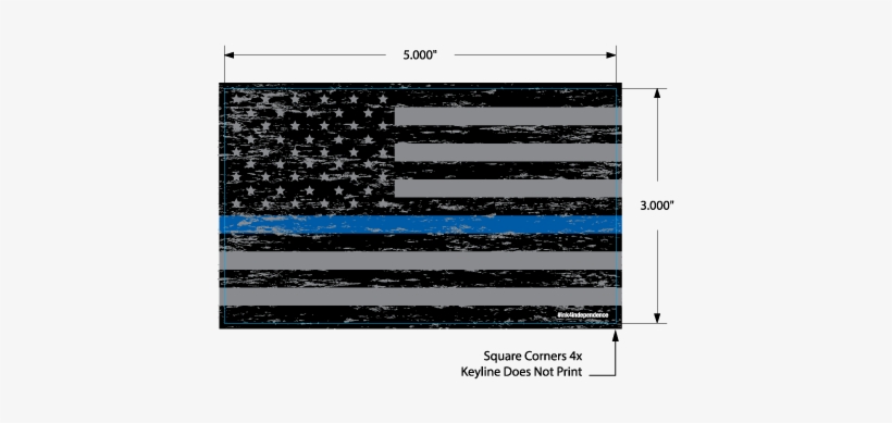 Textured Thin Blue Line American Flag Decal - Parallel, transparent png download