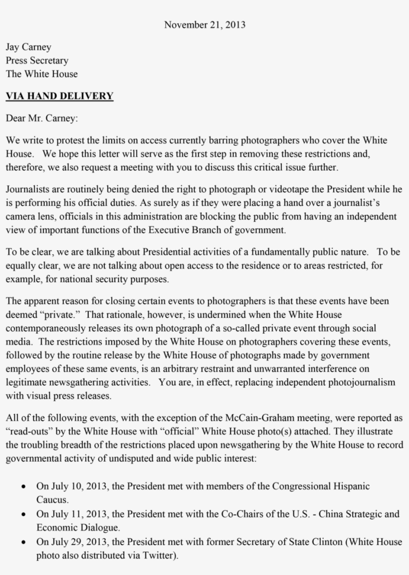 White House Photo Letter Final 00591175 1, transparent png download