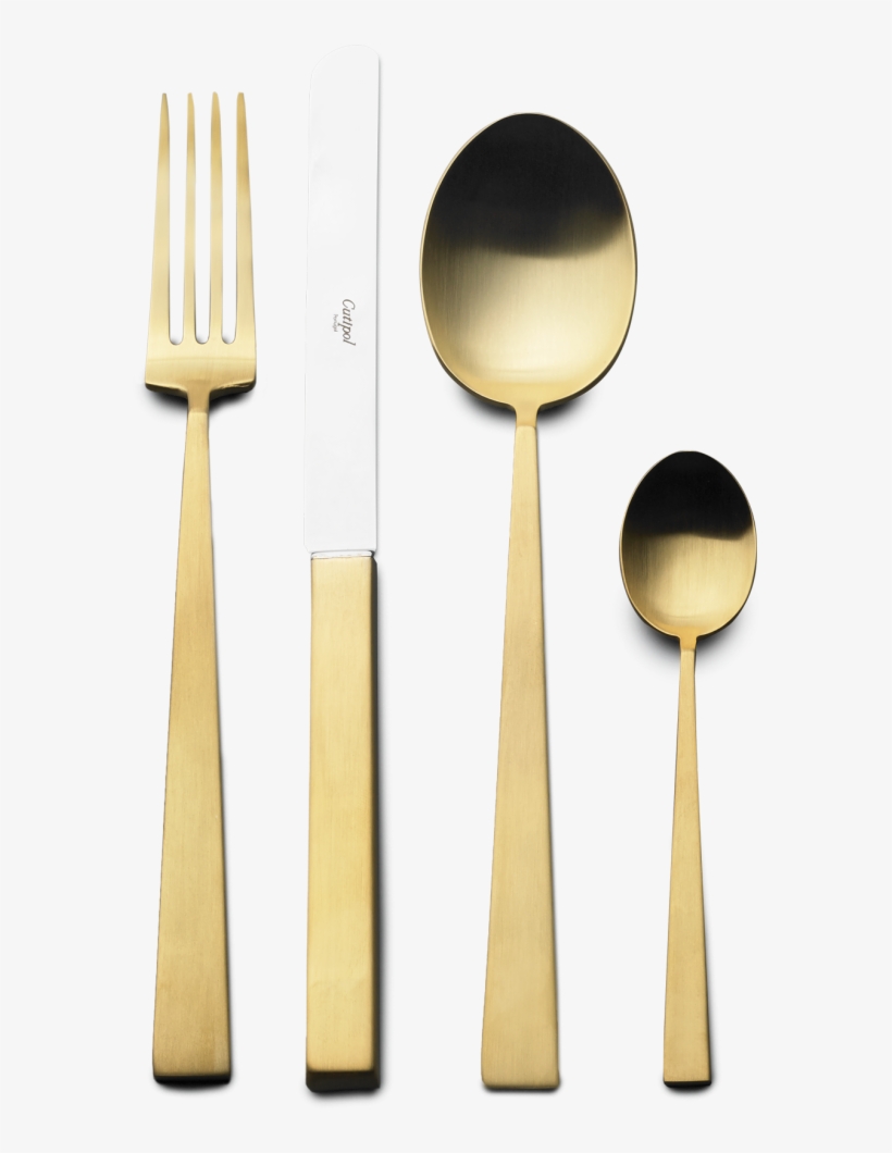 Big Wooden Spoon And Fork - Cutipol Bauhaus Gold 24tl.besteckset Bauhaus Gold, transparent png download