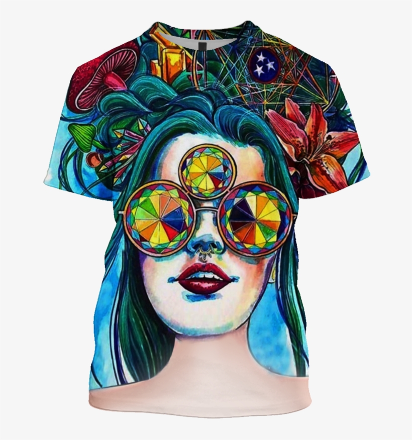 3d Hippie Beautiful Personality Wonman Full Print T, transparent png download