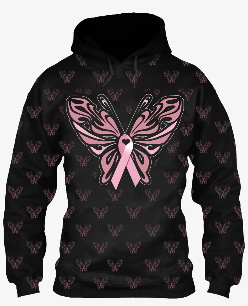 Breast Cancer Butterfly Hoodie, transparent png download