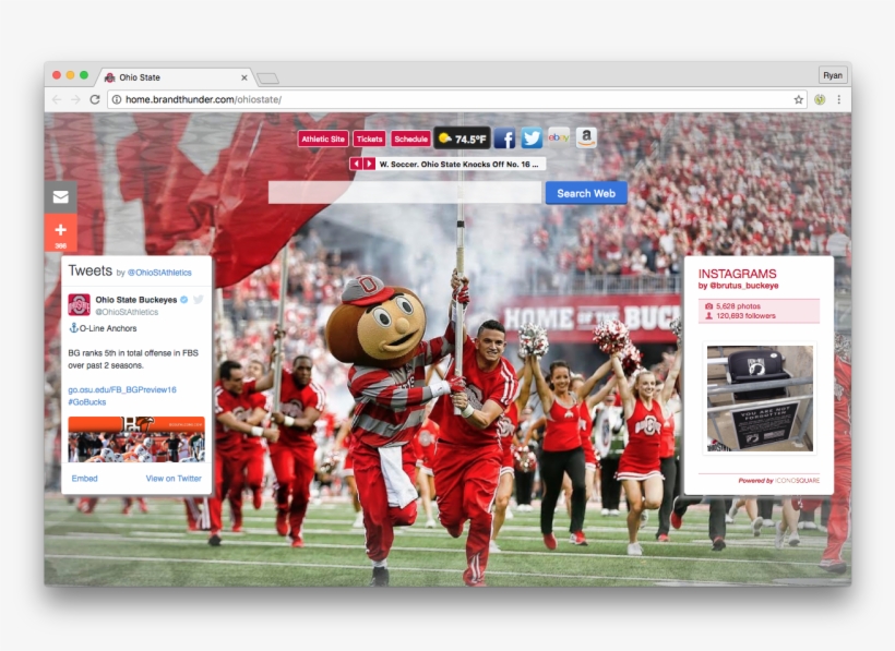 The Ohio State Buckeyes New Tab Experience - Web Page, transparent png download